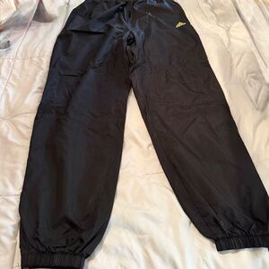 adidas 90's Black lined Joggers with Yellow Logo Embroidery